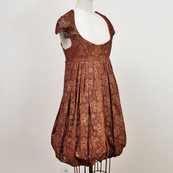 LA Designer Merlin Castell Evening cocktail Dress Baby Doll cut Sz Small - Picture 7 of 8